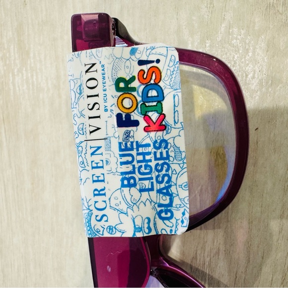 ICU Eyewear Kids Screen Vision Blue Light Filtering Oval Glasses Purple - Picture 8 of 16